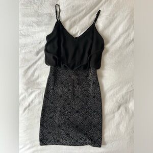 Black Sequined V-neck Cocktail Dress